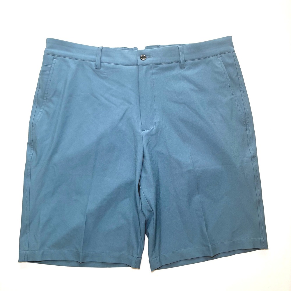 Dunning Golf Shorts Player Fit Woven 9" Mens 35 Beach Blue Performance Stretch